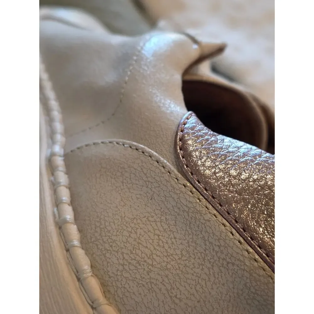 Eurosoft by Sofft Sneakers Women's 7.5M White Metallic Rose Leather Comfort NWOB